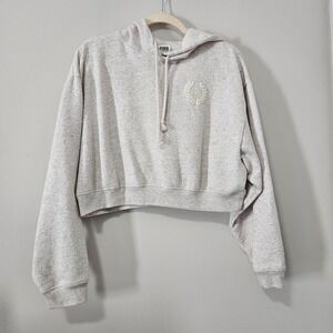 PINK x Victoria's Secret Women's Sz L Oatmeal/Beige Everyday Cropped Hoodie